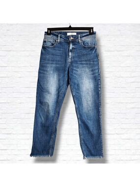 Kancan Darah High Rise Straight Leg Raw Hem Ankle Jeans Size 7/27